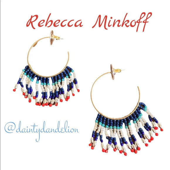 🎈3/$25🎈Rebecca Minkoff Fringe Hoop Earrings 🆕 - Picture 2 of 4